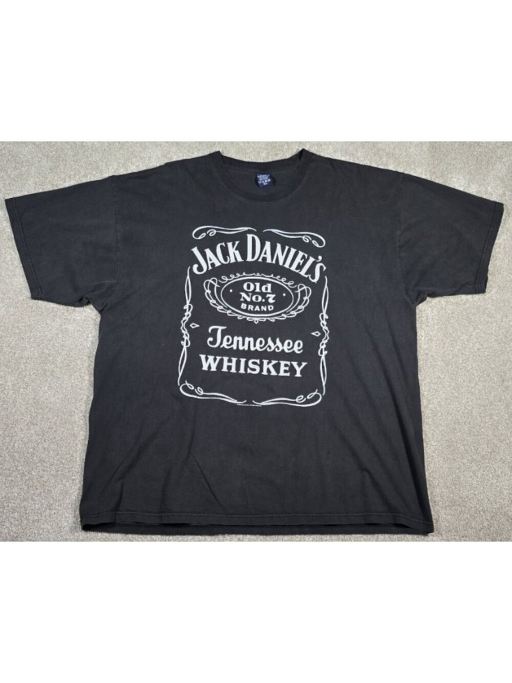 Jack Daniels Vintage 2002 Short Sleeve Black Tee Shirt Russia Made Men 2XL Rare
